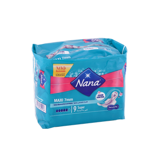 Serviettes hygiéniques Maxi super NANA 9 pièces  - 158