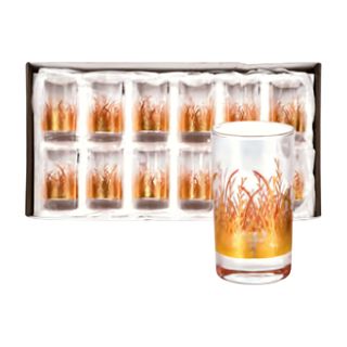 Verre à Thé Doré avec Motif de Feuille Island 15cl 12 pièces.