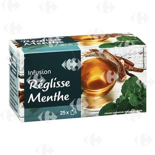 Infusions En Sachets Réglisse Menthe Carrefour 25 unités
