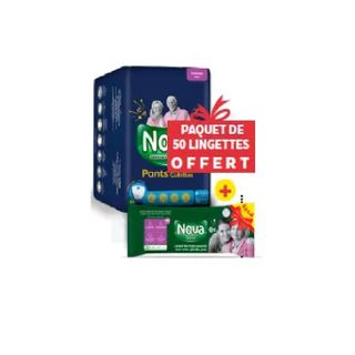 Couches adultes large 9 unités + Paquets 50 lingettes offert - NOVA