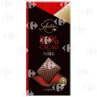 Tablette Chocolat Noir 80% Carrefour Sélection 80G