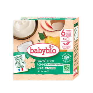 BABYBIO GOURDE BRASSE COCO POMME POIRE 4 X 85G