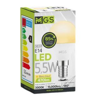 Ampoule LED G45 5,5W E14 lumière jaune - MGS