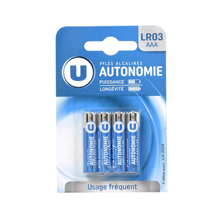 Piles Autonomie LR03/AAA U, 4 unités