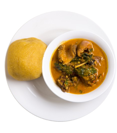 Nigerian Cusine Eba-Garri Soup Oha
