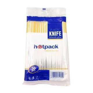 Pack Couteaux en Plastique Blanc 50 unités