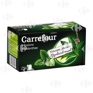Infusions Verveine Menthe Carrefour 25 sachets