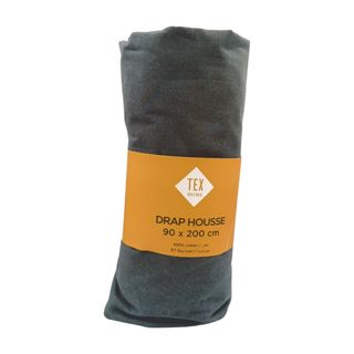 Drap Housse Gris Tex Home 90x200cm