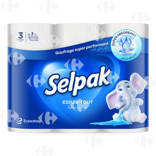 Essuie-Tout Super Absorbant 3 Plis Selpak 3 unités