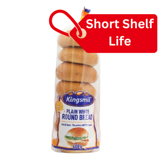 Outlet Kingsmil Plain Sliced Burger Buns 6's (White) 380G