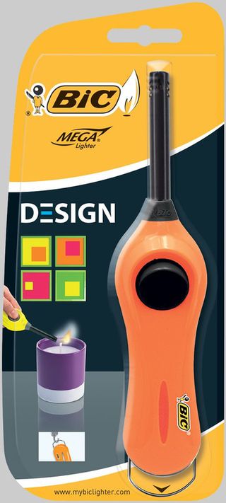 Allume gaz BIC Megalighter Design Multi-Usages 
- Couleurs Fluo Assorties, Blister de 1