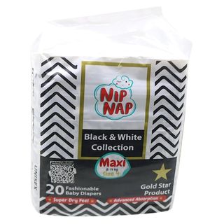 Nip Nap Black&Whit B/Diaper Maxi*20