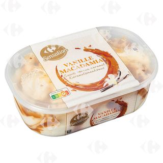 Crème Glacée Vanille Macadamia En Bac Carrefour 1L