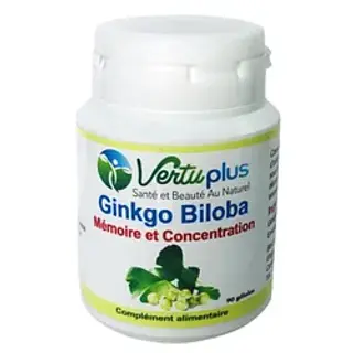 VERTUPLUS GINKGO BILOBA MEMOIRE ET CONCENTRATION BOITE DE 90 GELULES
