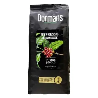 Dormans Espresso Intense And Bold Dark Fine Grind Dark Roast Kenya Coffee 375g