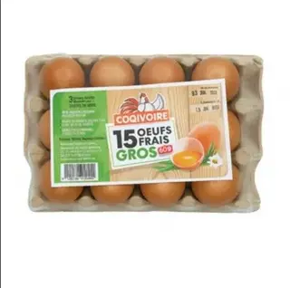 IDP Œufs Plateau De 15 60g