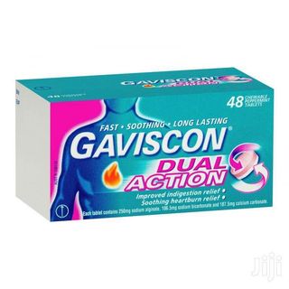 Gaviscon Dual Action Peppermint Tablets, 48 Count