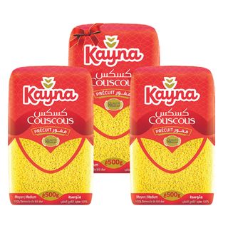 Lot Couscous Moyen Kayna 500g 2 unités + 1 Gratuit