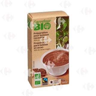 Chocolat en Poudre 32% Cacao Maigre Bio Carrefour 500g