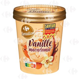 Crème Glacée Vanille Macadamia en Pot Carrefour 500ml