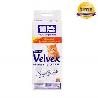 Velvex White Toilet Paper 10'S