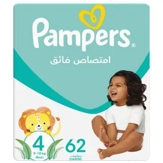 Pampers SlimFit Couches Bébé Taille 4 (9-18kg) 62 Unités