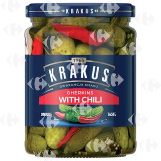 Cornichons avec Piments Piquants Krakus 500g
