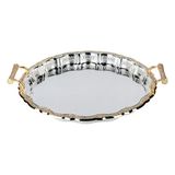 Plateau rond argenté GM