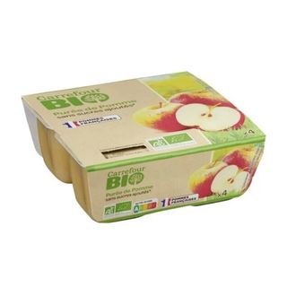 Purée de Pomme Sans Sucre Carrefour Bio 100g 4 unités