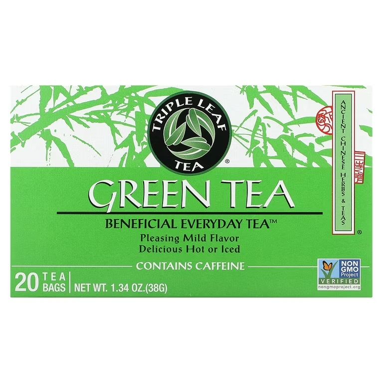 Triple Leaf Pleasant Mild Green Tea Bags, 20 Count