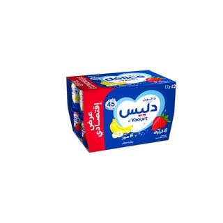Yaourt aromatisé Banane-Fraise DELICE DANONE 12x110GR - 885