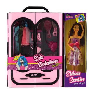 Poupée Armoire à Vêtements Bébé Anlily rose 37x36x7,5cm