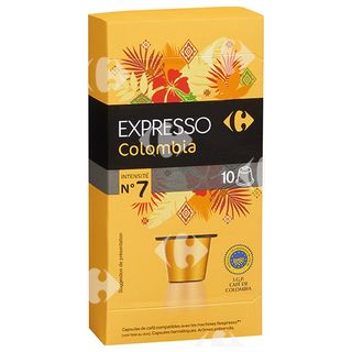 Café en Capsules Expresso Colombia Carrefour N7x10