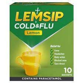 Lemsip Lemon Cold & Flu Sachets, 10 Pack