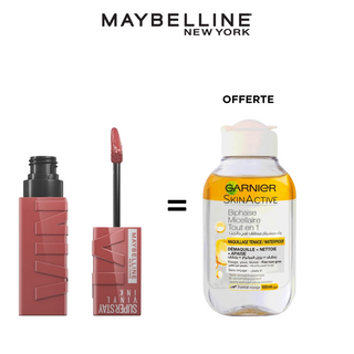 Lot Rouge à Lèvres Superstay Vinyl Ink 35 Peach + Eau Micellaire Byphasse 100 ml