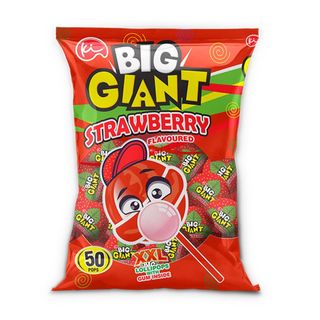 Big Giant Strawberry Lollipop 50pc