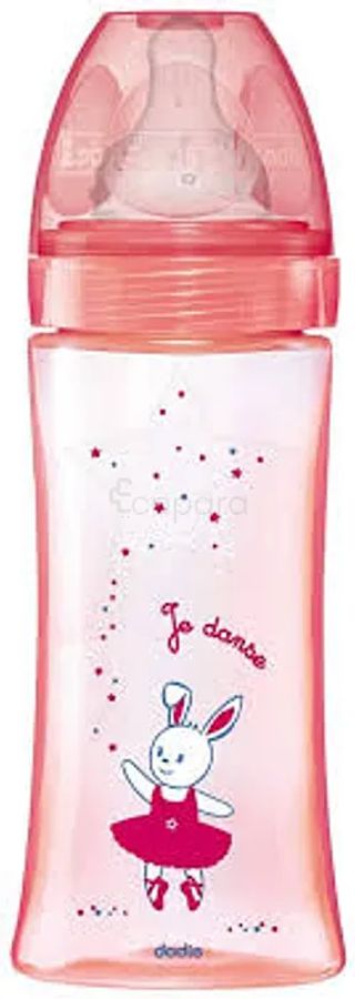 DODIE BIBERON INITATION+ ANTI-COLIQUE TETINE RONDE 3 VITESSES ROSE JE DANSE +6MOIS 330ML REFERENCE 6171609