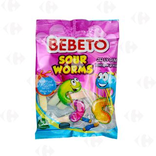 Bebeto Sour Worms Gommes 80g
