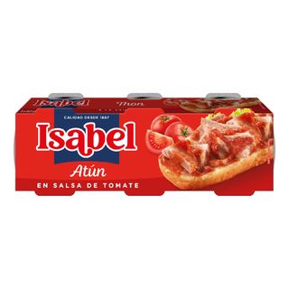 Pack de Trois Conserves de Thon à la Sauce Tomate Isabel 80g.