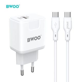 Bwoo CHARGEUR COMPLET 20W AVEC CABLE TYPE C VERS TYPE C