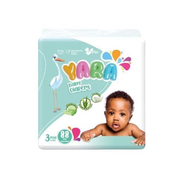 Yara Size 3 Diaper Midi Jumbo 4-9Kg 88'S