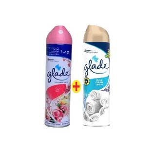 2 désodorisants aero rose + pure clean linen 300ml - GLADE