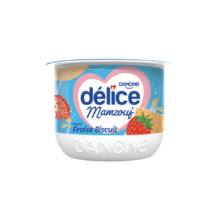 Yaourt brassé Fraise -Biscuits DELICE DANONE 70GR  - 035