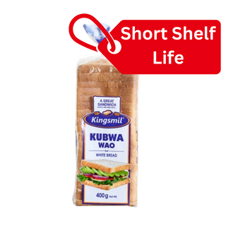 Outlet Kingsmil Kubwa Wao Sliced White Bread 400G