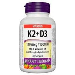 Webber Naturals K2+ D3 120Mcg/1000Iu 30S