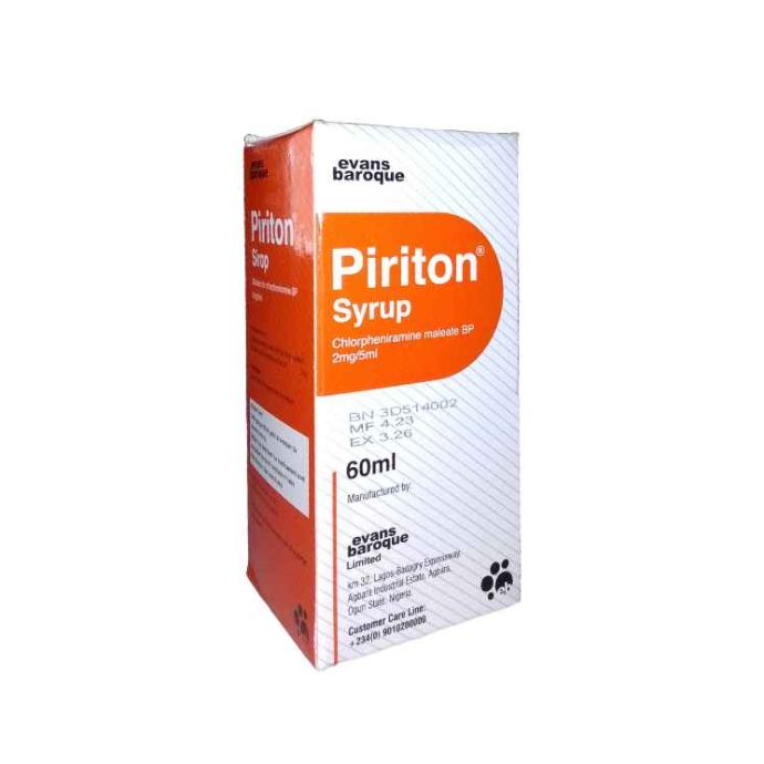 Evans Baroque Piriton Cough Relief Syrup, 60Ml