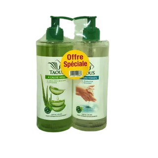 Savon liquide antibactérien + aloe vera 2x470ml - TAOUS