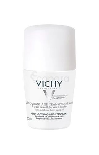 VICHY DEODORANT ANTI-TRANSPIRANT 48H PEAUX SENSIBLES OU EPILEES ROLL-ON 50ML