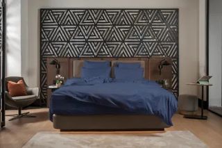 Drap housse cotonelle single navy blue 90x190cm