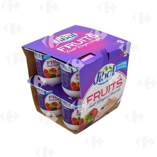 JIBAL Yaourt Brassé Fruits Rouges – Pot 8 x 110g
